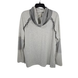 {C Active} Womens Light Gray Cowl Neck Top Sweatshirt - XL